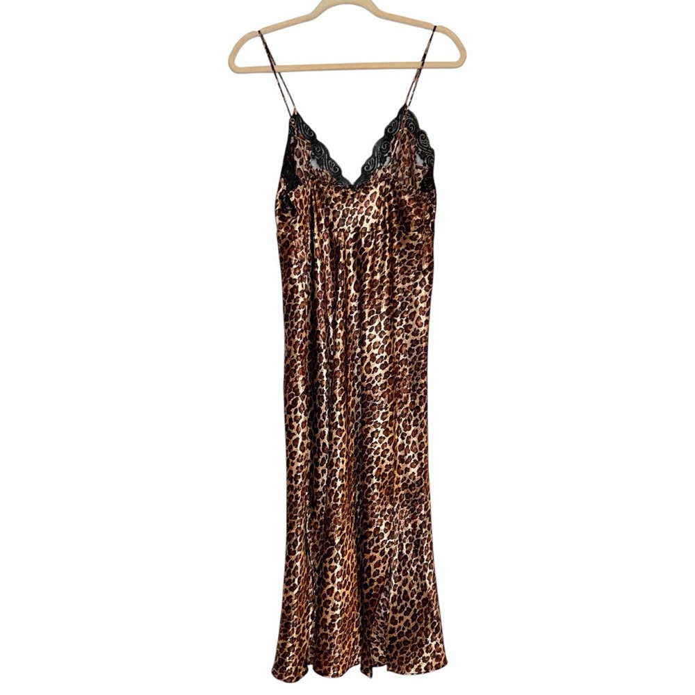 CINEMA ETOILE Vintage Leopard Print Slip Midi Dress. Size Medium‎ - Picture 3 of 8